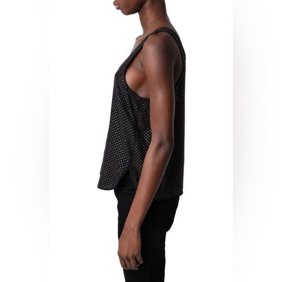 Zadig & Voltaire Carys Rhinestone Embellished Silk Tank - Picture 3 of 5